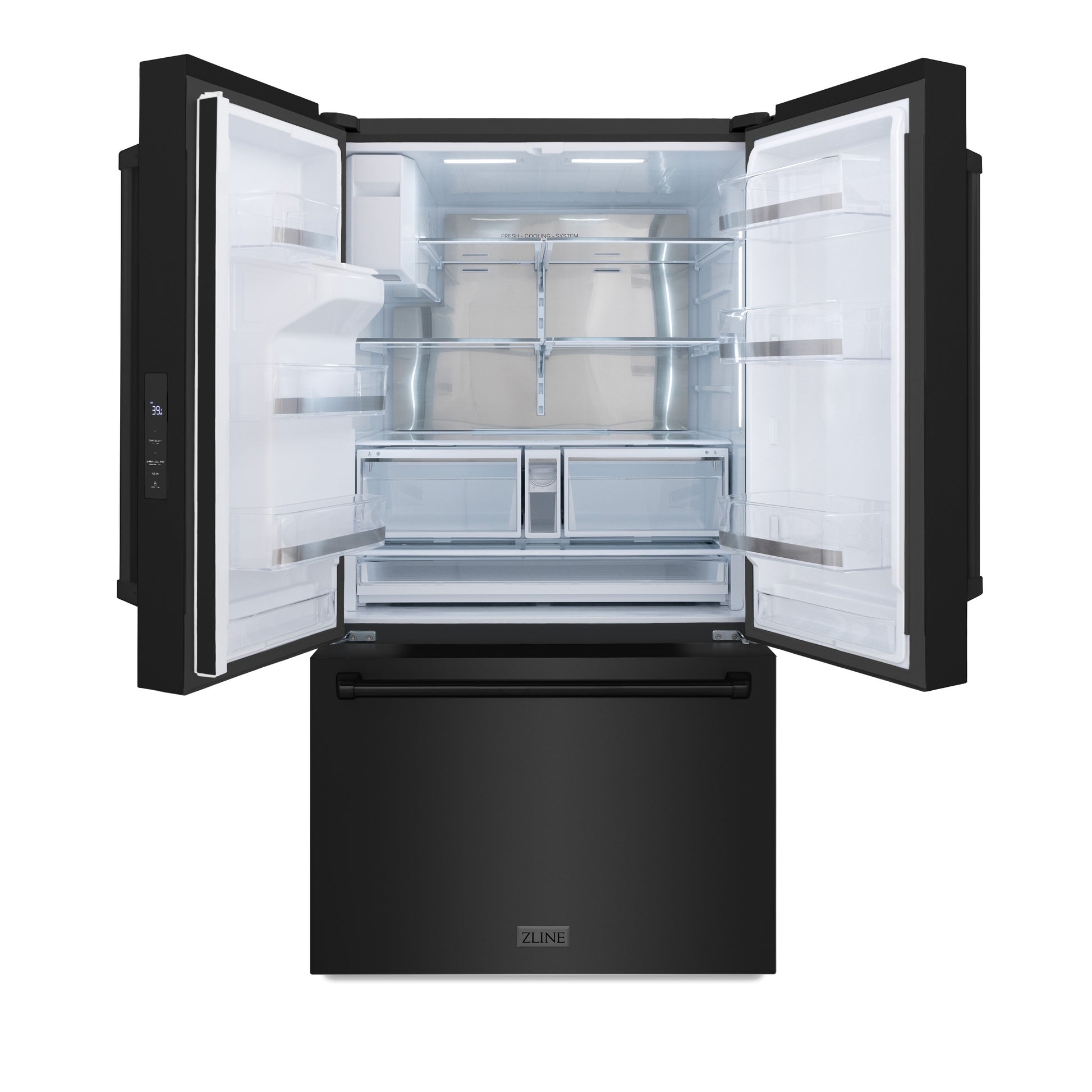 ZLINE KITCHEN & BATH Standard-Depth 28.9-cu ft 36-in Wide with Dual Ice Maker ( Black