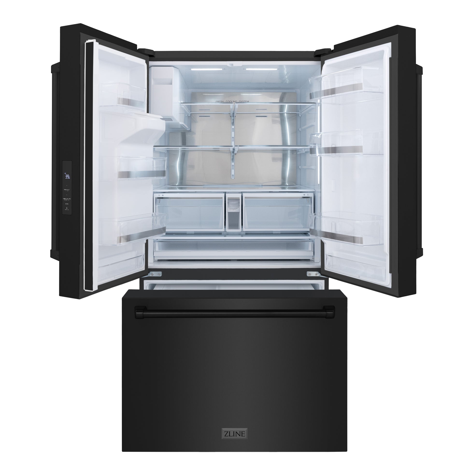 ZLINE KITCHEN & BATH Standard-Depth 28.9-cu ft 36-in Wide with Dual Ice Maker ( Black