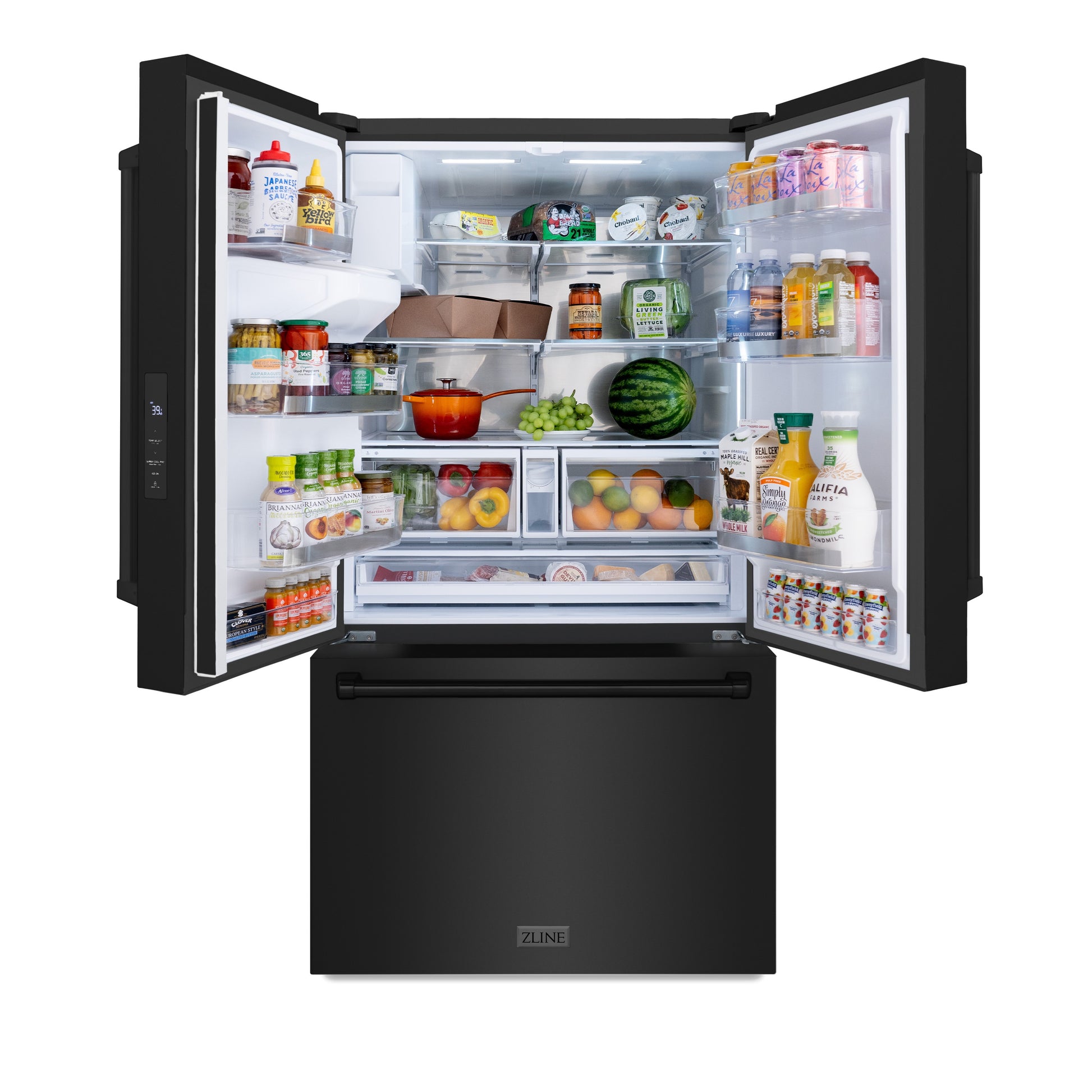 ZLINE KITCHEN & BATH Standard-Depth 28.9-cu ft 36-in Wide with Dual Ice Maker ( Black