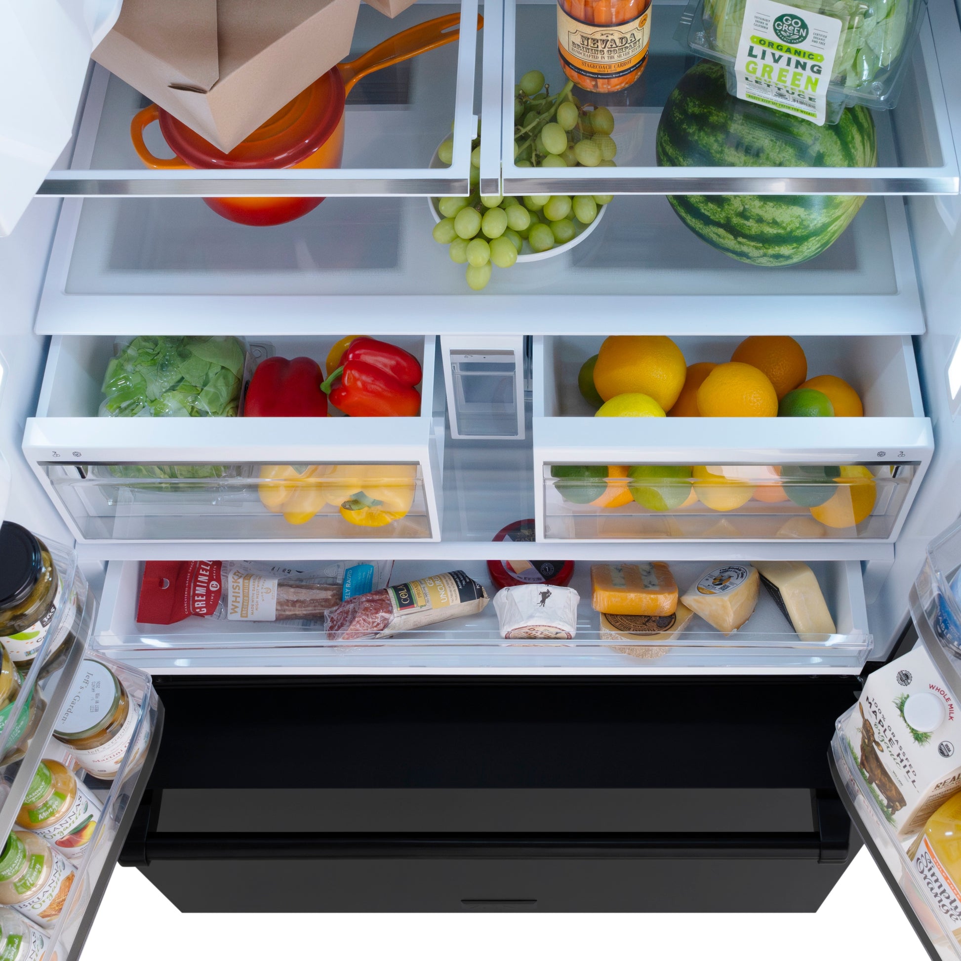 ZLINE KITCHEN & BATH Standard-Depth 28.9-cu ft 36-in Wide with Dual Ice Maker ( Black