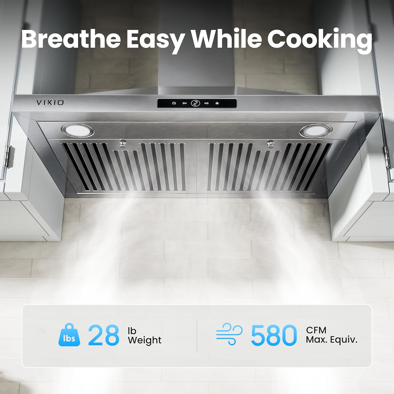 VIKIO 30-in Convertible 580-CFM Stainless Steel Wall-Mounted Range Hood, TD0775G-CC-i1 RP10-30 *JR2512, Retail: $329.99, FINAL PRICE: $179.99 + TAX