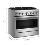 KitchenAid 36-in Standard 6 burners Air Fry Convection Oven Slide-In Dual Fuel Range ( Stainless Steel )