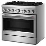 KitchenAid 36-in Standard 6 burners Air Fry Convection Oven Slide-In Dual Fuel Range ( Stainless Steel )