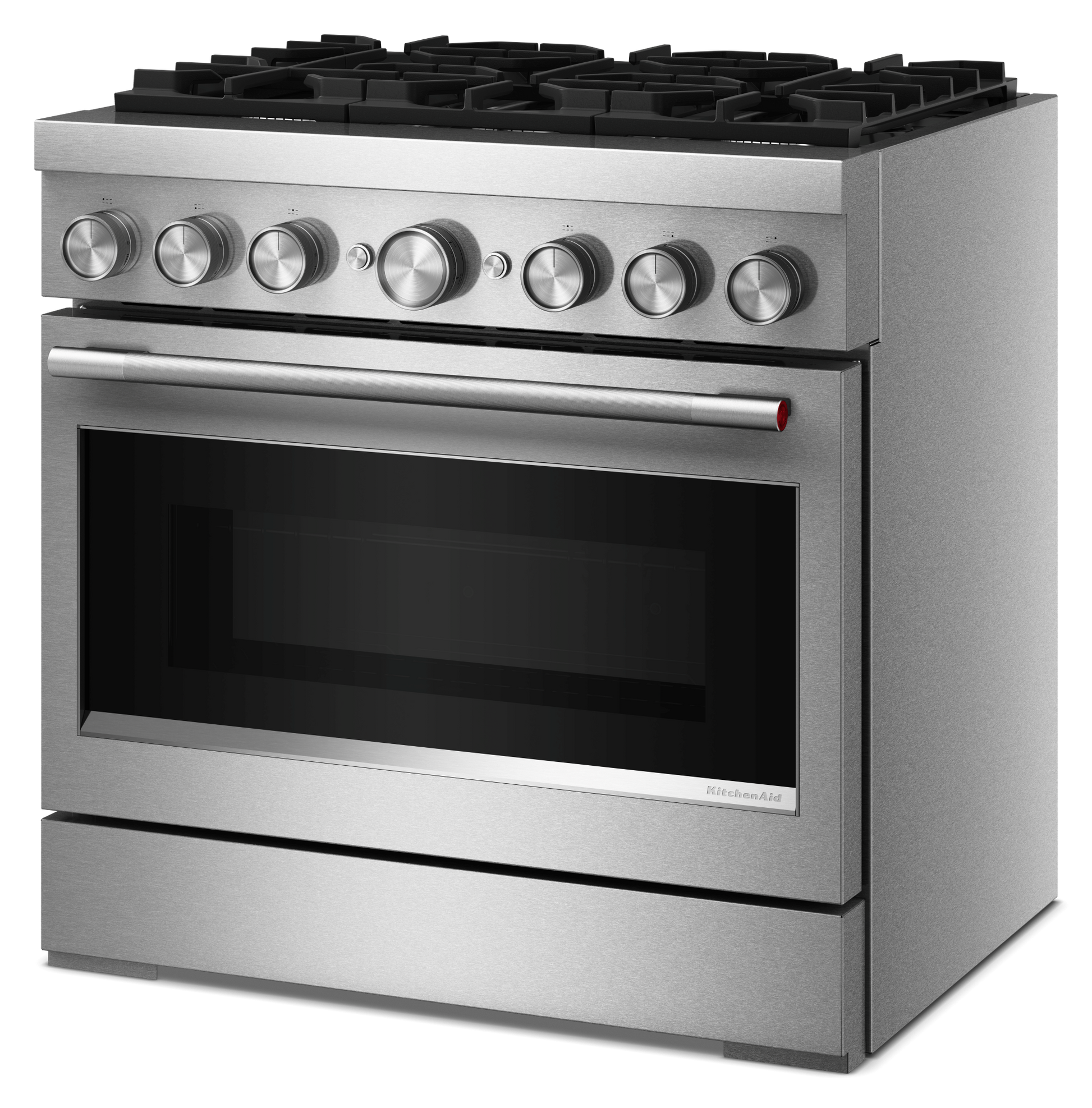 KitchenAid 36-in Standard 6 burners Air Fry Convection Oven Slide-In Dual Fuel Range ( Stainless Steel )