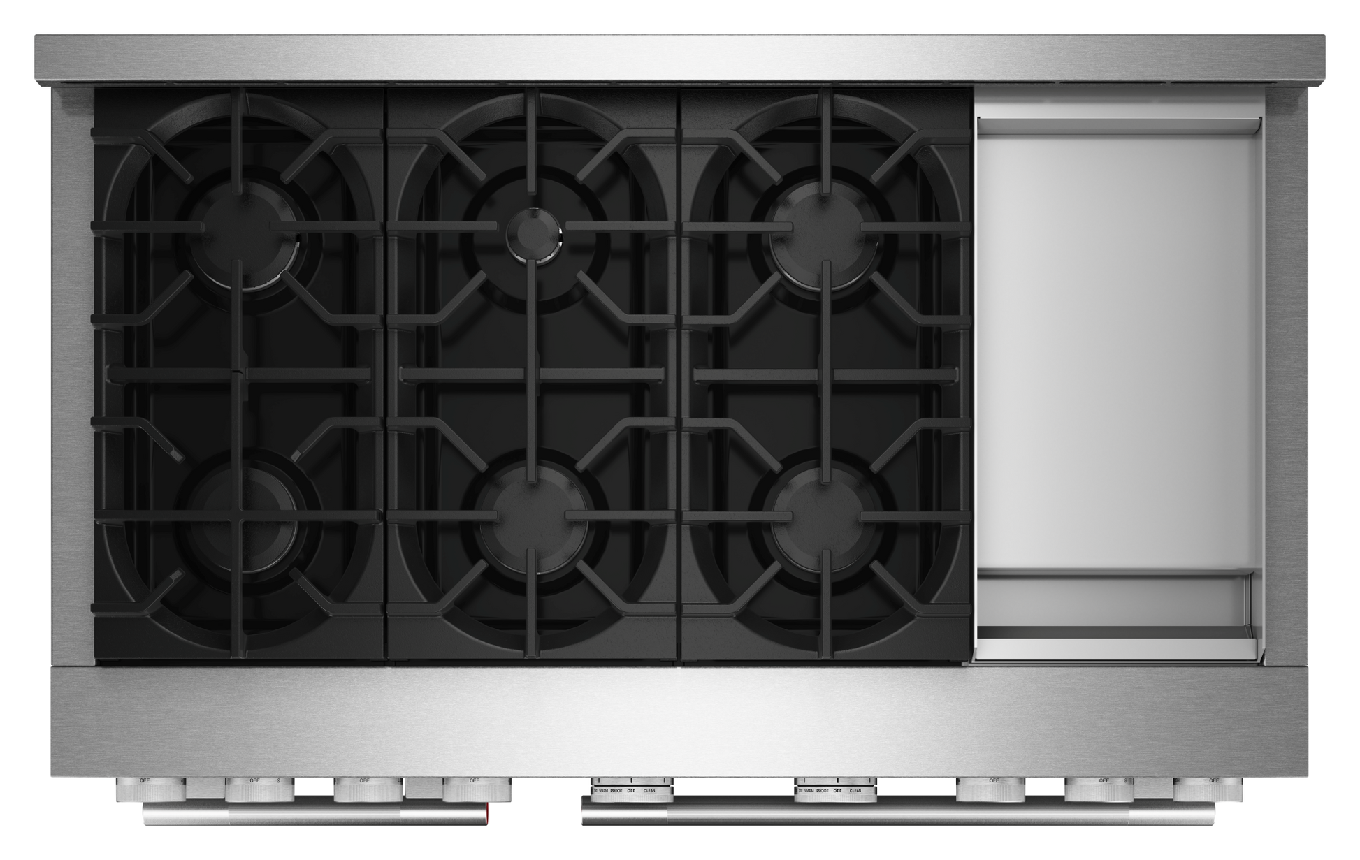 KitchenAid 48-in 6 burners 4.1-cu ft / 2.2-cu ft Air Fry Convection Oven Slide-In Double Oven Gas Range ( Stainless Steel )