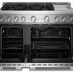 KitchenAid 48-in 6 burners 4.1-cu ft / 2.2-cu ft Air Fry Convection Oven Slide-In Double Oven Gas Range ( Stainless Steel )