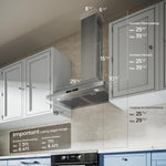 VIKIO 30-in Convertible 580-CFM Stainless Steel Wall-Mounted Range Hood, TD0775G-CC-i1 RP10-30 *JR2512, Retail: $329.99, FINAL PRICE: $179.99 + TAX