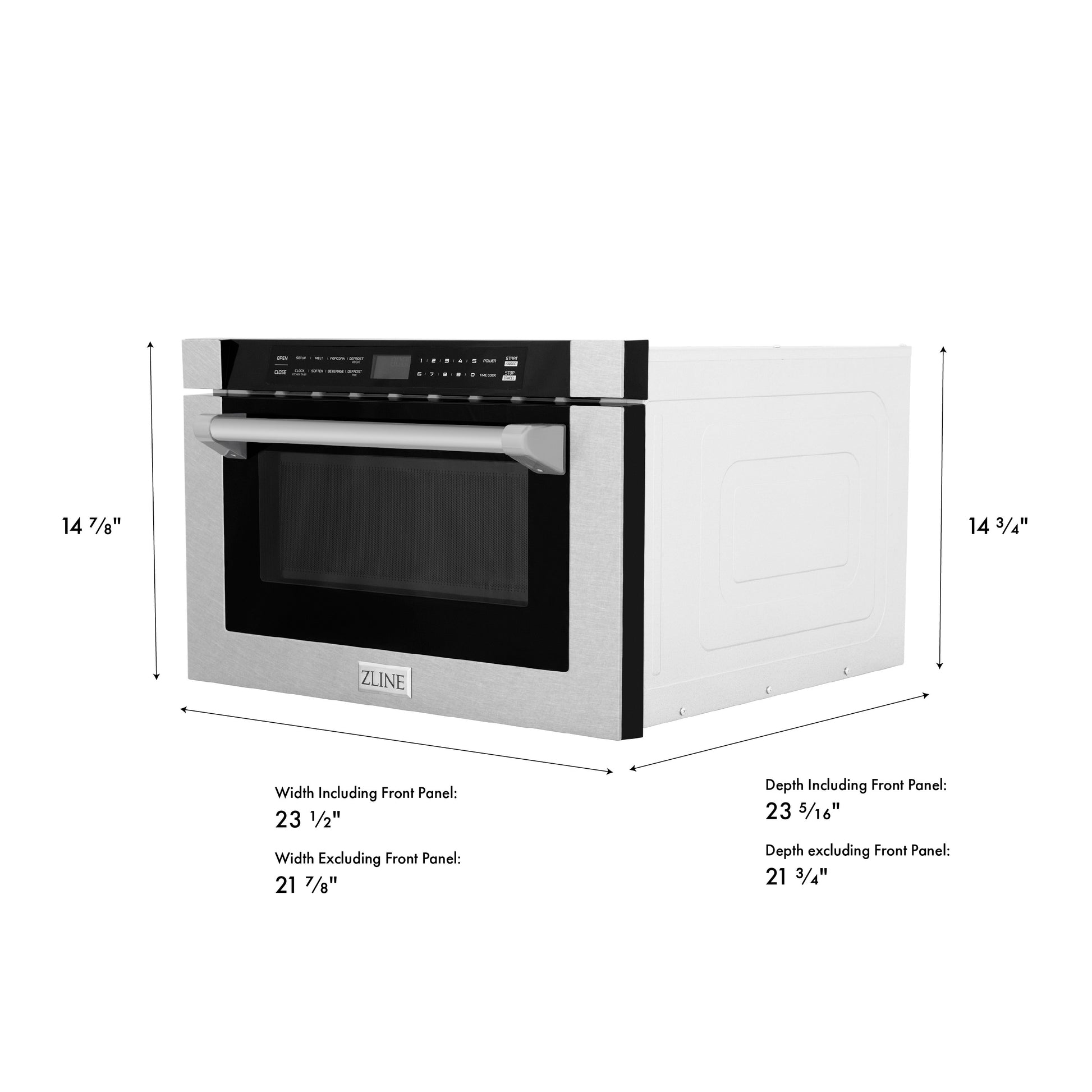 ZLINE KITCHEN & BATH 23.5-in 1.2-cu ft 1000 -Watt Microwave Drawer ( Satin Stainless Steel, Traditional Handle )
