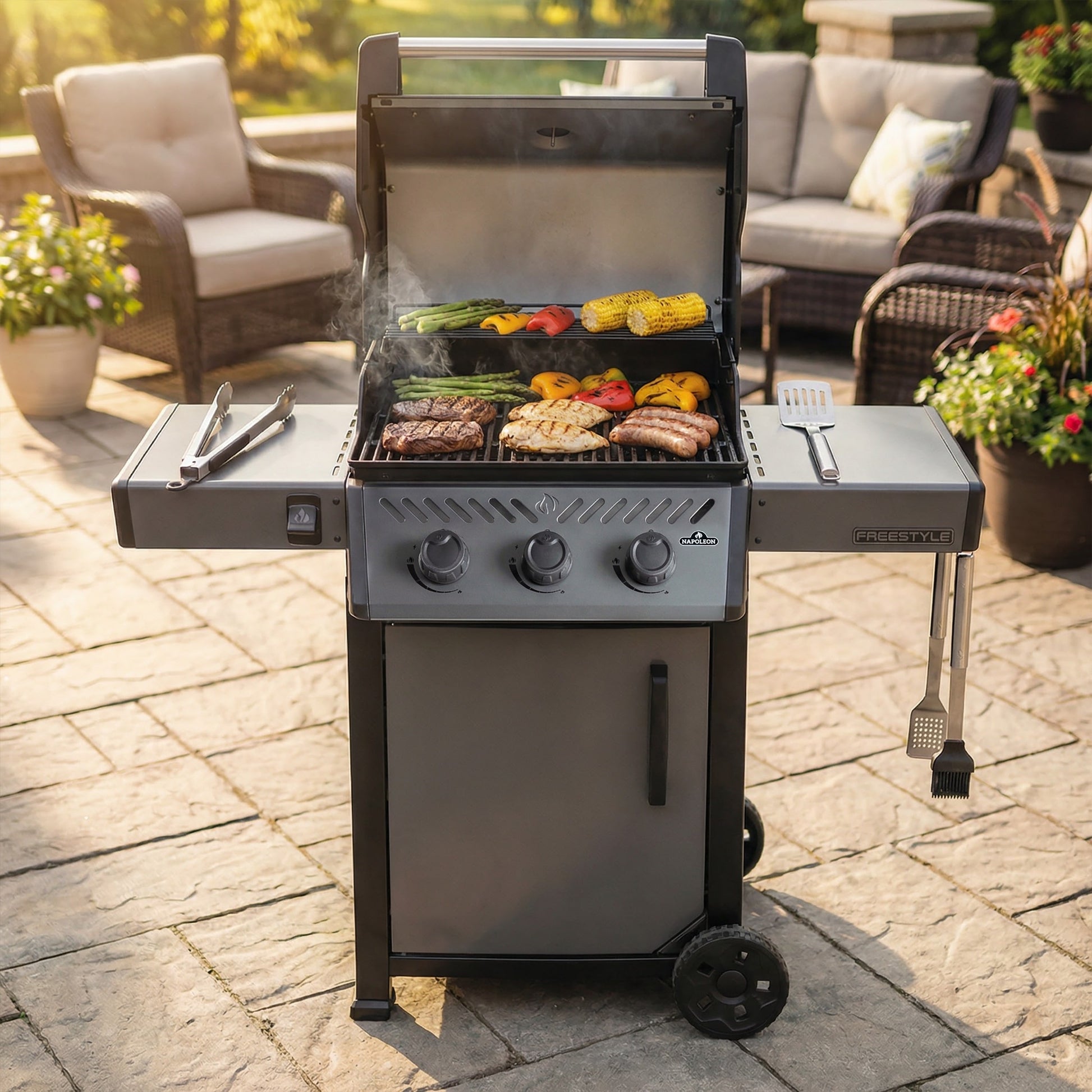 NAPOLEON Freestyle 365 Graphite Grey 3 -Burner Infrared Natural Gas Grill, F365DNGT, FINAL PRICE: