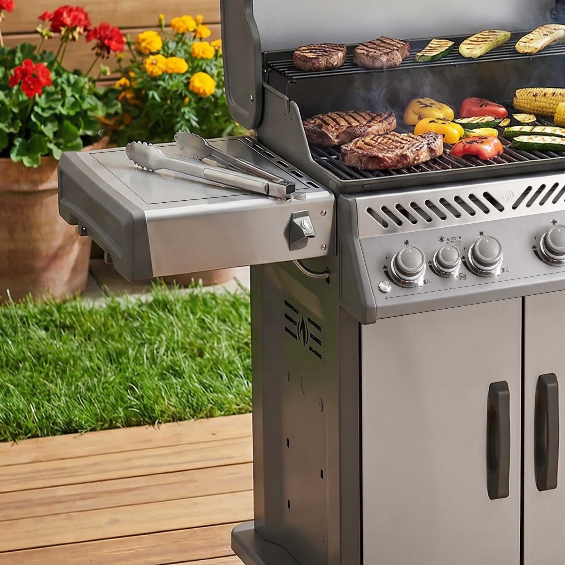 NAPOLEON Rogue PRO-S 525 Series Stainless Steel 4 -Burner Infrared Natural Gas Grill 1 -Side Burner