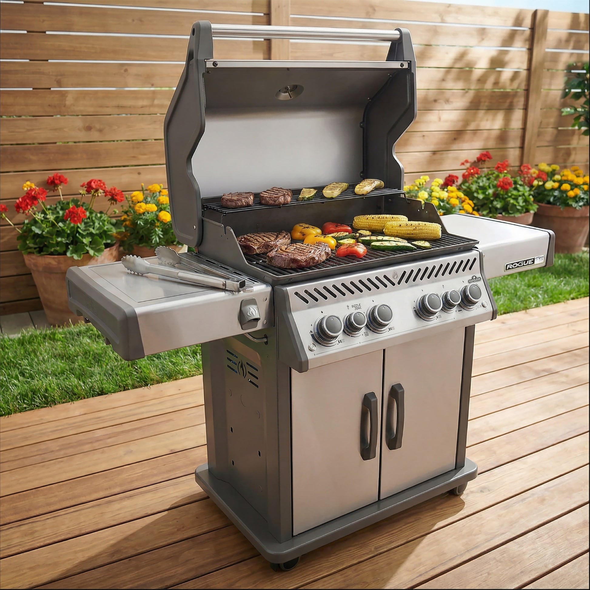 NAPOLEON Rogue PRO-S 525 Series Stainless Steel 4 -Burner Infrared Natural Gas Grill 1 -Side Burner