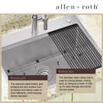 Alpine Reserve Drop-in 27-in x 22-in Stainless steel Single bowl 16 -Gauge Workstation Kitchen Sink