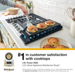 Whirlpool 36-in 5 burners Stainless steel Gas Cooktop