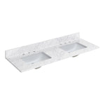 Alpine Reserve Carrara 61-in x 22-in White Natural Marble Undermount Double Sink Widespread Faucet Mount Bathroom Vanity Top