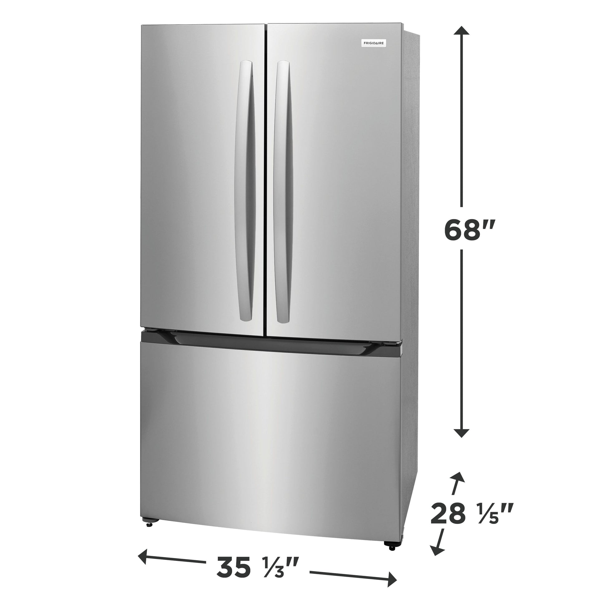 Frigidaire Counter-Depth 19.9-cu ft 35-in Wide French Door Refrigerator with Ice Maker ( Stainless Steel ) ENERGY STAR Certified