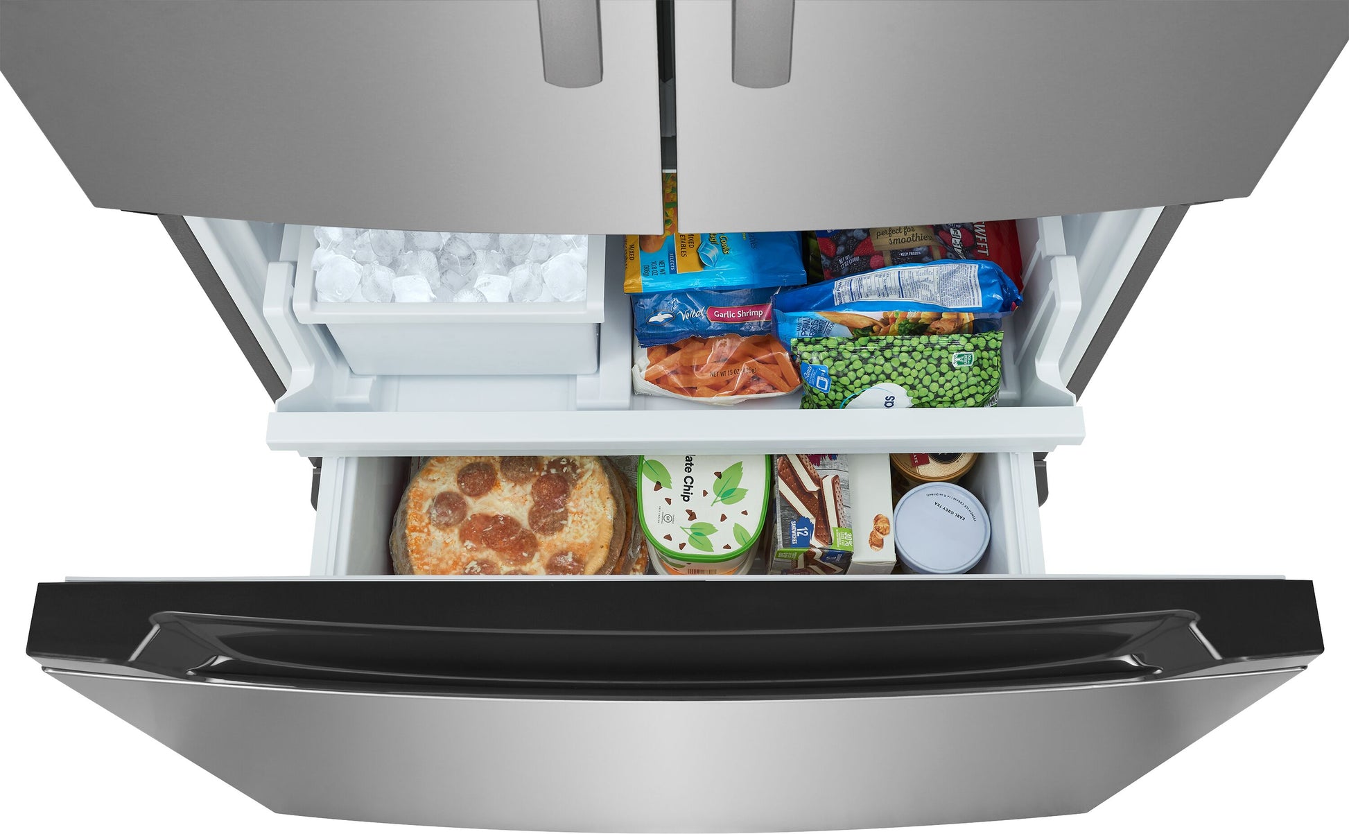 Frigidaire Counter-Depth 19.9-cu ft 35-in Wide French Door Refrigerator with Ice Maker ( Stainless Steel ) ENERGY STAR Certified