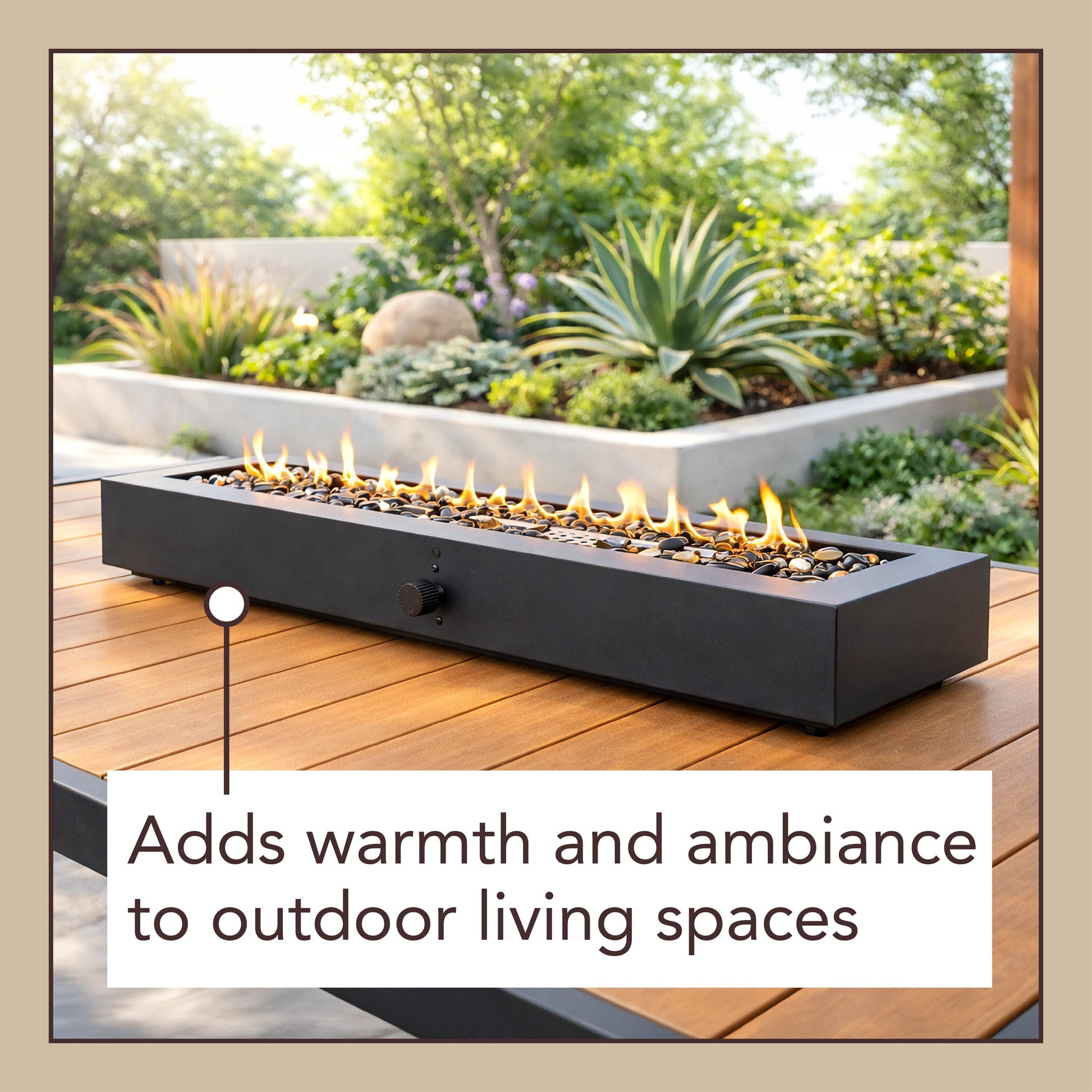 Alpine Reserve 28-in W 40000 Maximum BTUs Steel Rectangle Portable Liquid propane Fire pit
