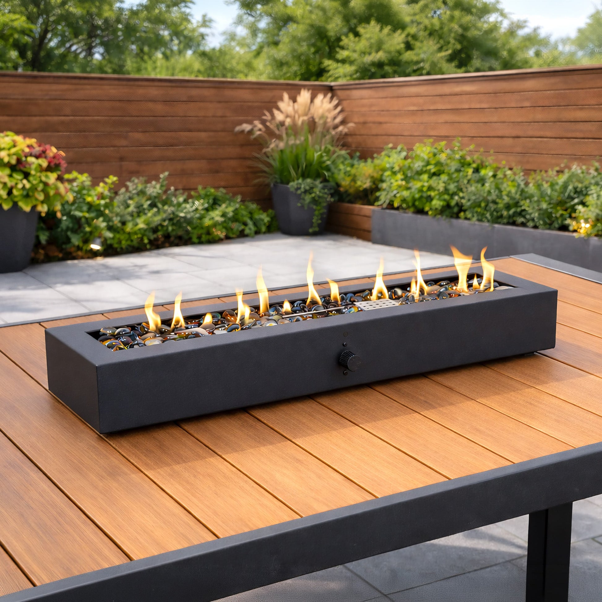 Alpine Reserve 28-in W 40000 Maximum BTUs Steel Rectangle Portable Liquid propane Fire pit