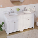 Alpine Reserve Carrara 61-in x 22-in White Natural Marble Undermount Double Sink Widespread Faucet Mount Bathroom Vanity Top