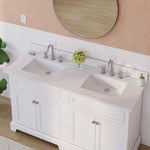 Alpine Reserve Carrara 61-in x 22-in White Natural Marble Undermount Double Sink Widespread Faucet Mount Bathroom Vanity Top