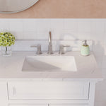 Alpine Reserve Carrara 61-in x 22-in White Natural Marble Undermount Double Sink Widespread Faucet Mount Bathroom Vanity Top