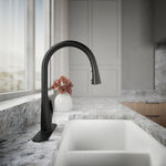 KOHLER Leto Matte Black Single Handle Deck-mount Pull-down Kitchen Faucet with Sprayer (Includes Deck Plate), MSRP: $249, FINAL PRICE: $149.99 + TAX