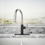 KOHLER Lathe Polished Nickel/Matte Black Single Handle Deck-mount Pull-down Kitchen Faucet with Sprayer (Includes Deck Plate), MSRP: $269, FINAL PRICE: $159.99 + TAX