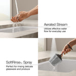 KOHLER Leto Matte Black Single Handle Deck-mount Pull-down Kitchen Faucet with Sprayer (Includes Deck Plate), MSRP: $249, FINAL PRICE: $149.99 + TAX