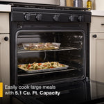 Whirlpool 30-in 5 burners 5.1-cu ft Freestanding Natural Gas Range ( Stainless Steel )