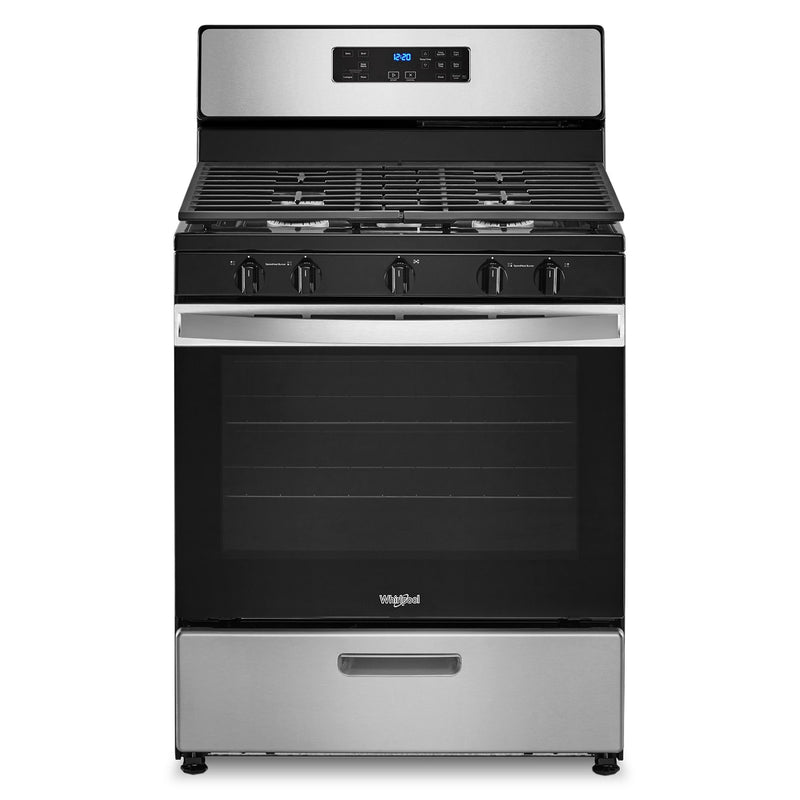 Whirlpool 30-in 5 burners 5.1-cu ft Freestanding Natural Gas Range ( Stainless Steel )