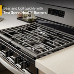Whirlpool 30-in 5 burners 5.1-cu ft Freestanding Natural Gas Range ( Stainless Steel )