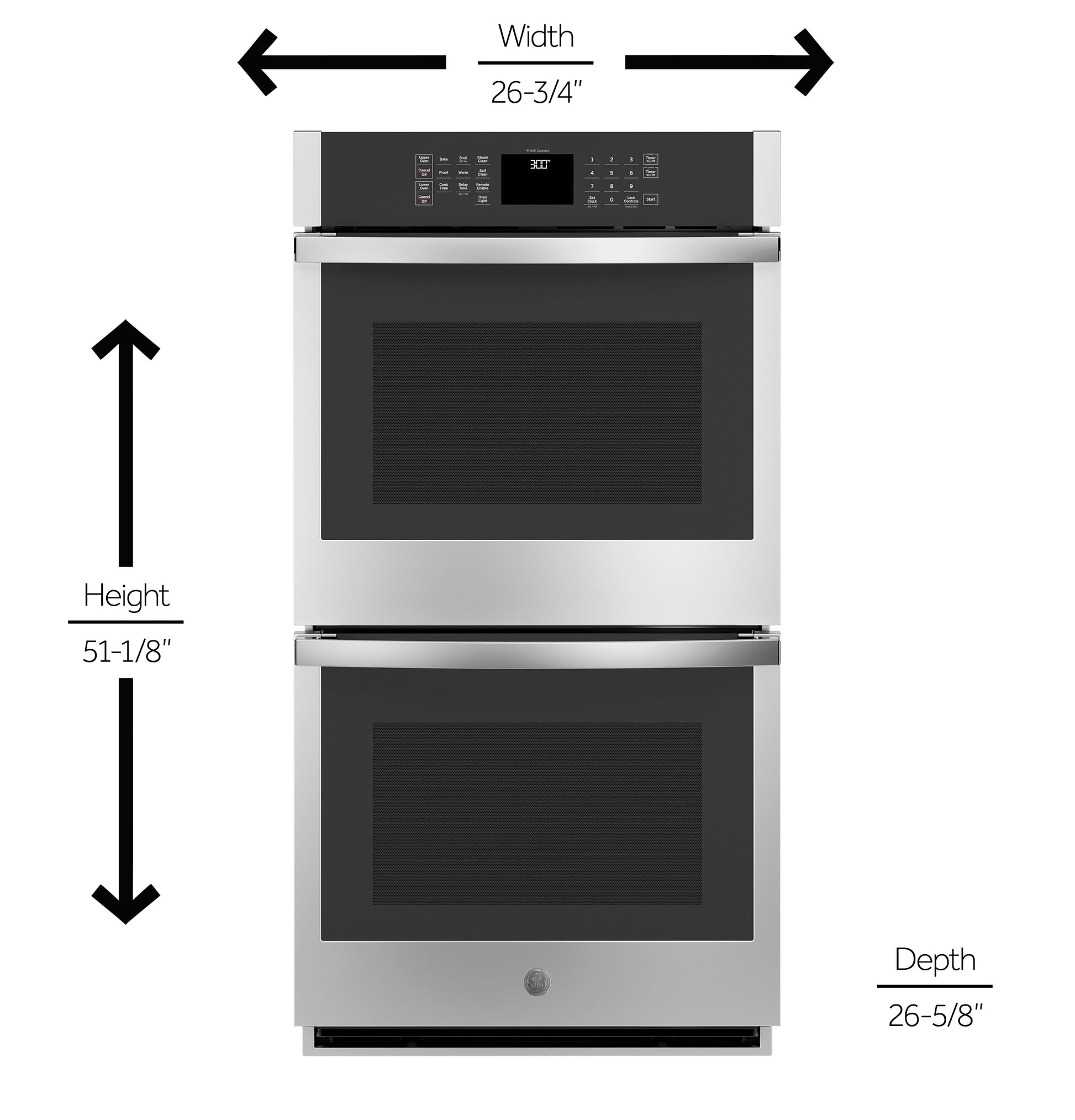 GE 27 inch Double Electric Wall Oven Self + Steam Cleaning ( Stainless Steel )