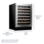 Hisense 23.4-in W 54 -Bottles Stainless steel Built-in/Freestanding Indoor Wine Cooler