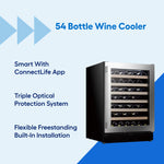 Hisense 23.4-in W 54 -Bottles Stainless steel Built-in/Freestanding Indoor Wine Cooler