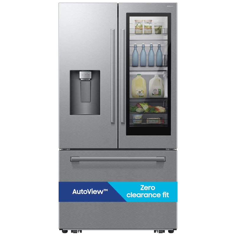 Samsung Bespoke AI Counter-Depth AutoView Zero Clearance Fit 24-cu ft 36-in Wide French Door Refrigerator with Dual Ice Maker ( Fingerprint Resistant Stainless Steel ) ENERGY STAR Certified