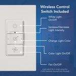 Broan Chroma Comfort 1.5-Sone 110-CFM White Decorative Lighted Bluetooth Compatibility Bathroom Fan