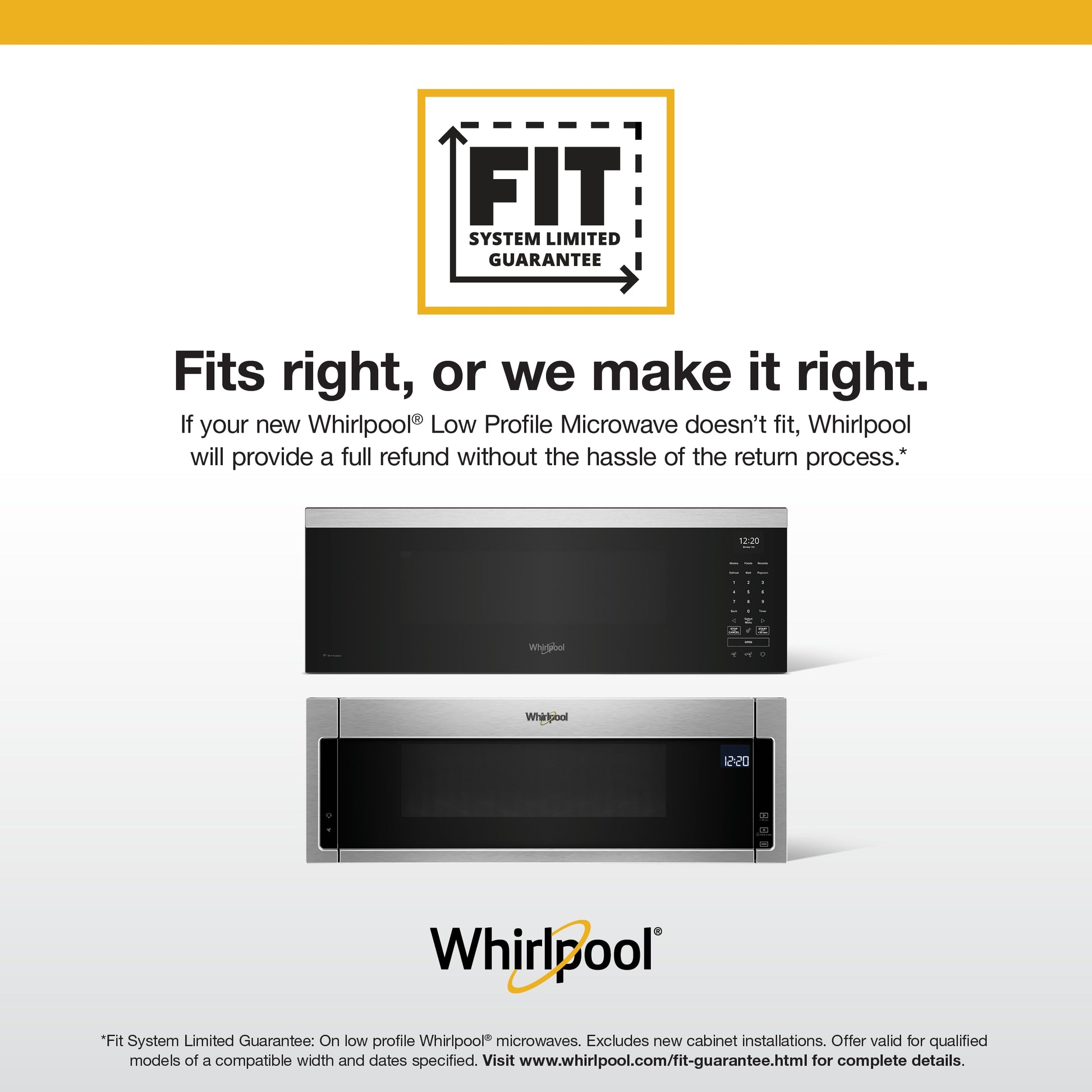 Whirlpool 1.1-cu ft Low Profile Over-the-Range Microwave (Black)