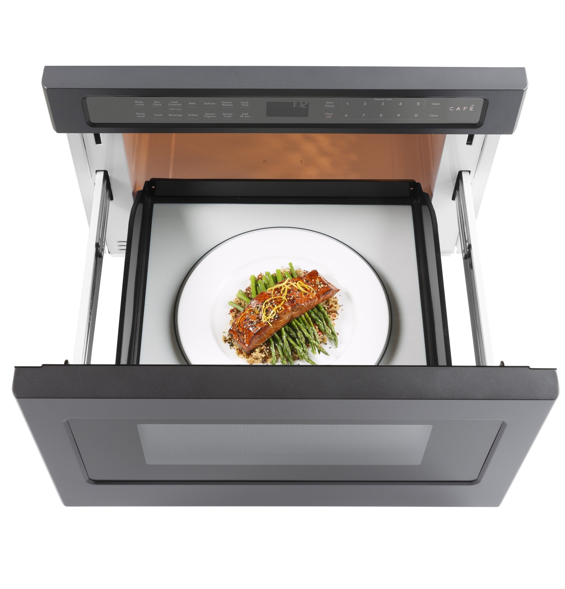 Cafe 23.9-in 1.2-cu ft 1000 -Watt Microwave Drawer ( Matte Black )
