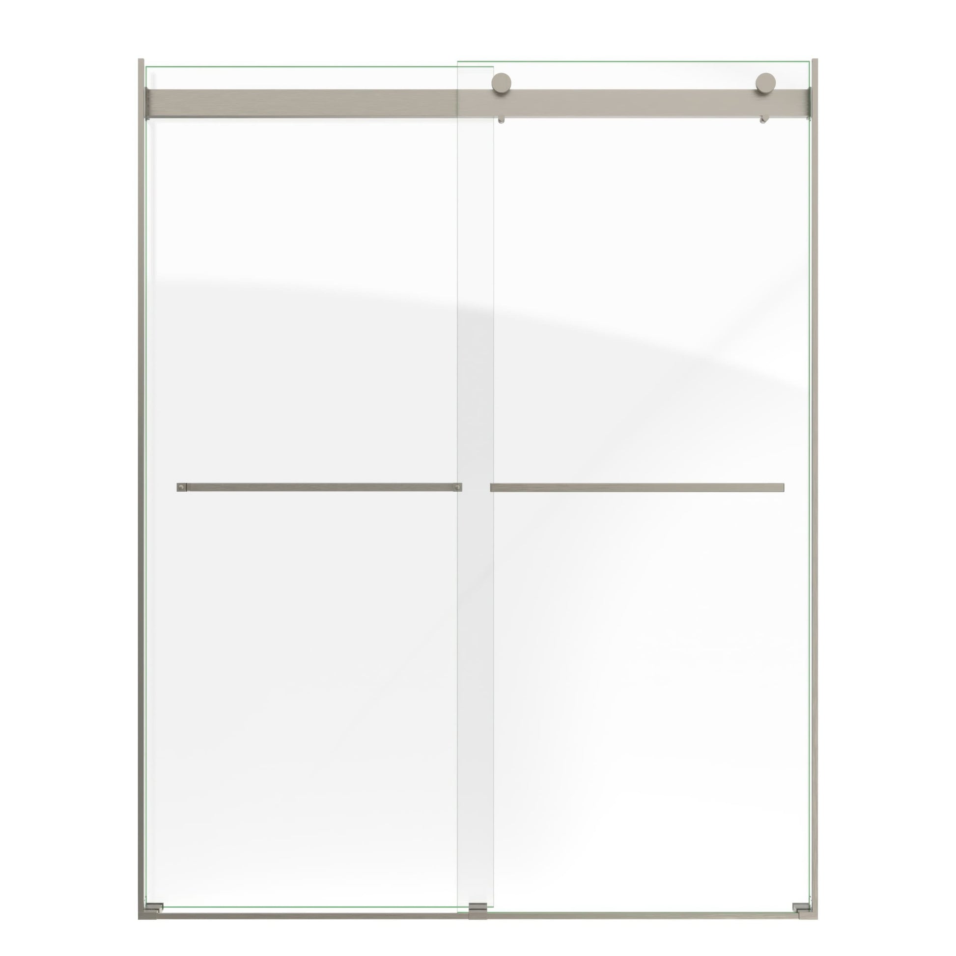 DreamLine Essence Brushed Nickel 56-in to 60-in W x 76.0-in H Frameless Clear Glass Bypass Sliding Shower door