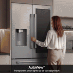 Samsung Bespoke AI Counter-Depth AutoView Zero Clearance Fit 24-cu ft 36-in Wide French Door Refrigerator with Dual Ice Maker ( Fingerprint Resistant Stainless Steel ) ENERGY STAR Certified