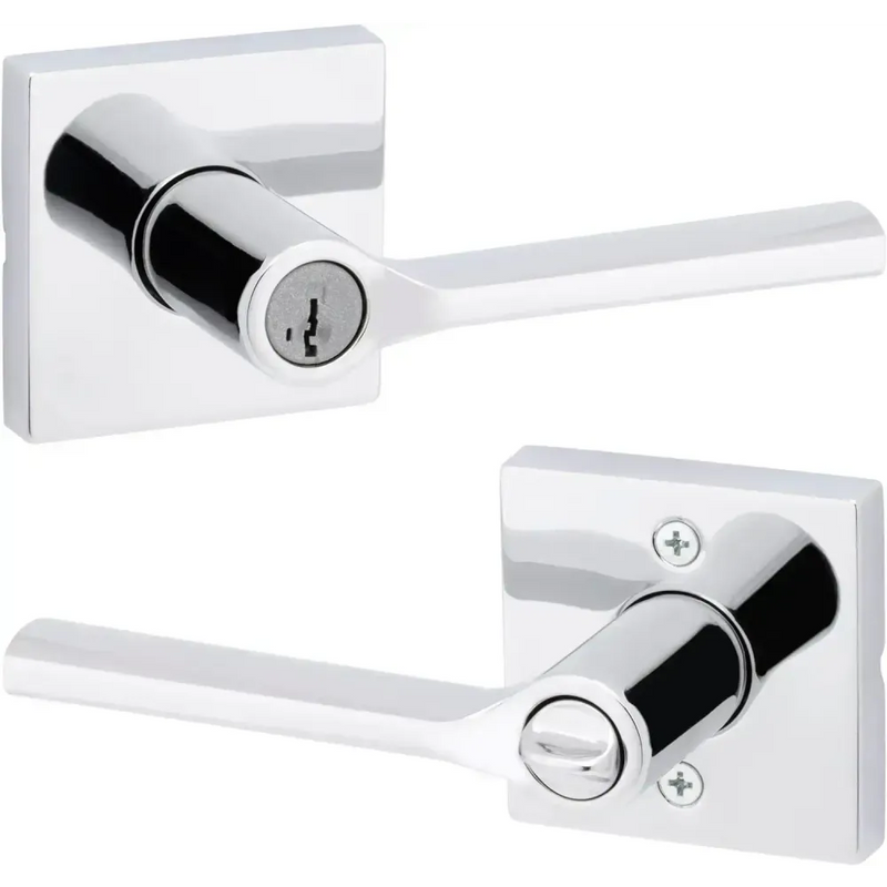 Kwikset Lisbon Keyed Entry Square Rose SmartKey in Polished Chrome, 97402-834-740LSL SQT 26 SMT 6AL Retail:$ 47.98 SPECIAL!, Loc: Warehouse