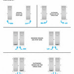 6573399  RELIABILT 32-in x 80-in Solid Core 3-panel Frosted glass Left Hand MDF Single Prehung Interior Door