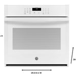 GE 30 inch Single Electric Wall Oven Self + Steam Cleaning ( White )