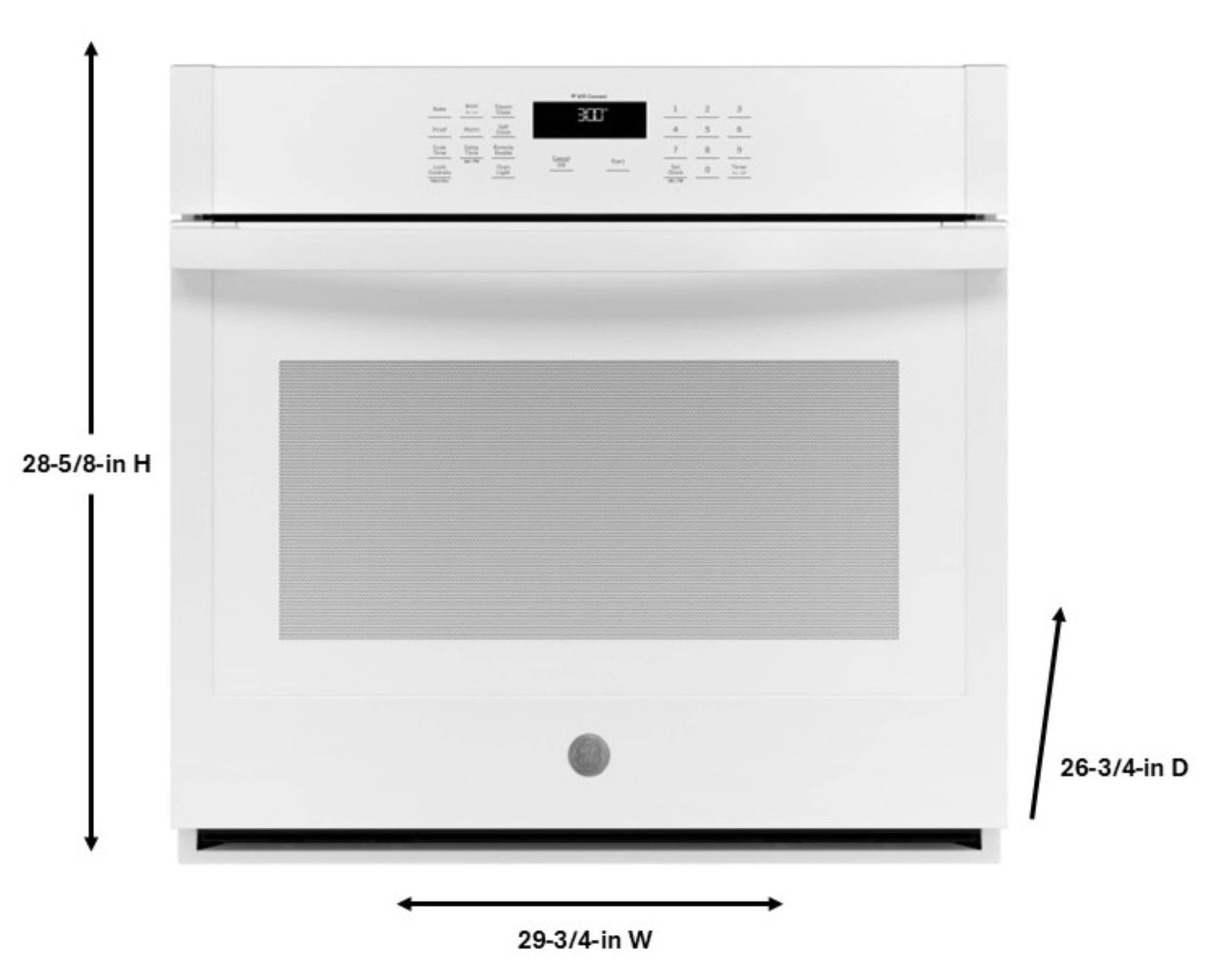 GE 30 inch Single Electric Wall Oven Self + Steam Cleaning ( White )