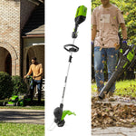 Greenworks 80V 21in Self Propelled Lawn Mower 13in String Trimmer and 730 Leaf Blower Combo with 4 Ah Battery and Charger