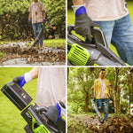 Greenworks 80V 21in Self Propelled Lawn Mower 13in String Trimmer and 730 Leaf Blower Combo with 4 Ah Battery and Charger