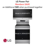 LG 30-in Glass Top 5 burners 6.3-cu ft Air Fry Convection Oven Freestanding Electric Range with WipeClean Coating ( Stainless Steel )