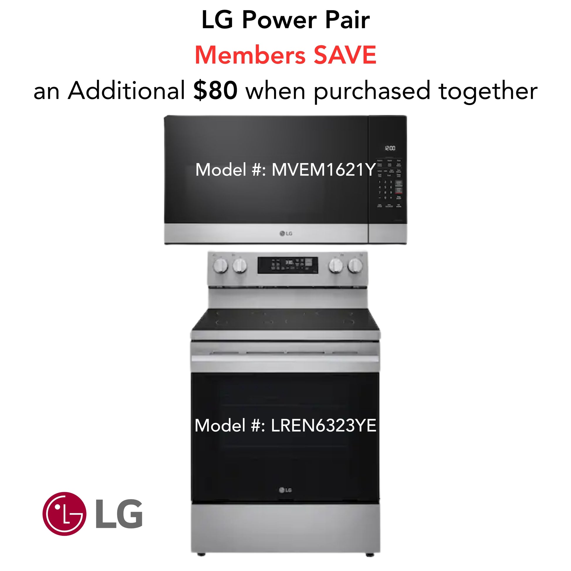 LG 30-in Glass Top 5 burners 6.3-cu ft Air Fry Convection Oven Freestanding Electric Range with WipeClean Coating ( Stainless Steel )