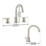 Ellen DeGeneres Tossana 8-in Widespread Bath Faucet – Brushed Nickel, 2014FA-08-113, FINAL PRICE: $79.99 + Tax