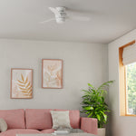 Harbor Breeze Mazon 44-in White LED Flush Mount Ceiling Fan With Light and Remote Control Included